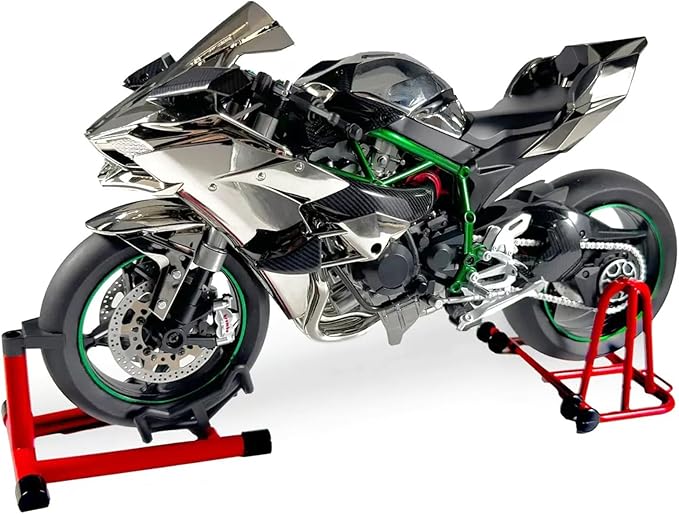 1/6 Scale H2R Alloy Diecast Motorcycle with Sound &amp Light Features High Gloss Spray Finish Rubber Tires Premium Collectible Gift (Black H2R)