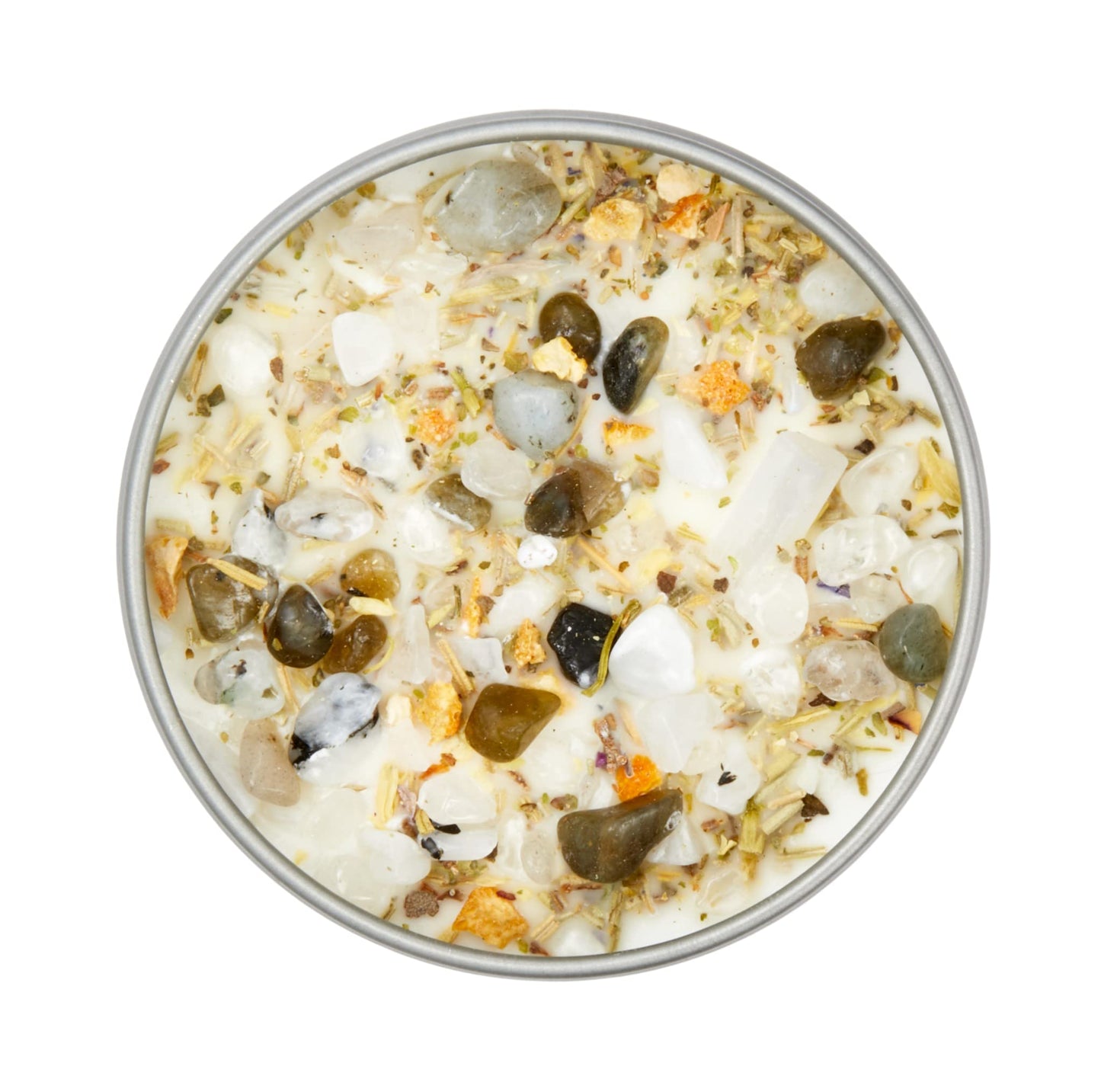 Full Moon Candle by New Moon Beginnings - Purification & Cleansing Candle - Crystal and Herb Candles - Aromatherapy Candles - soy candle, 8 Ounce Metal Tin