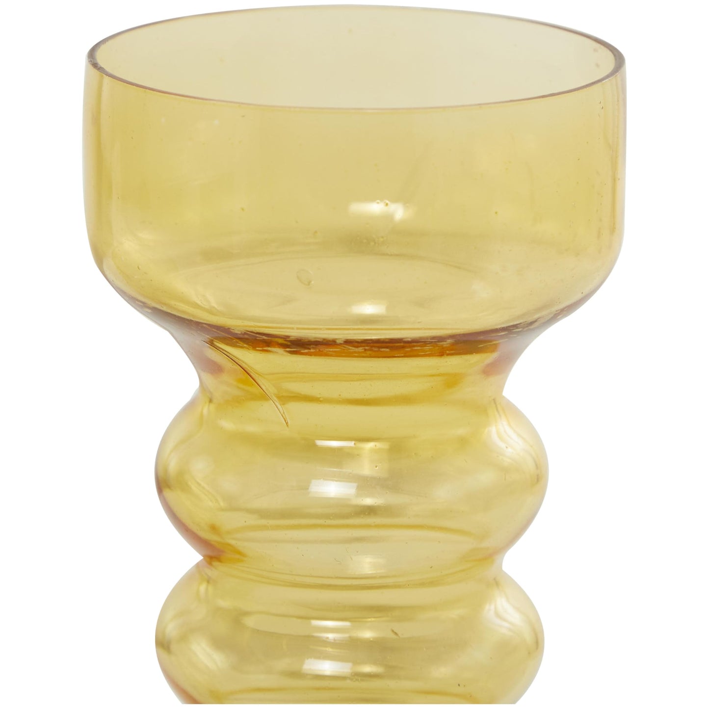 Deco 79 Glass Decorative Candle Holder Bubble Pillar Candle Stand, Set of 3 Candlestick Holder 13", 11", 8" H, Yellow