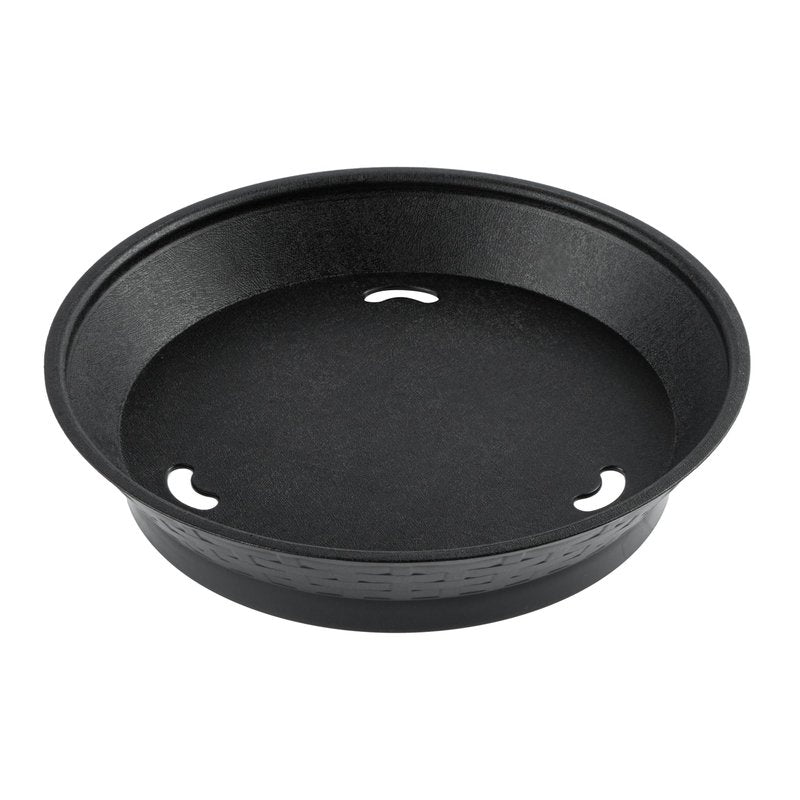 Restaurantware Round Serving Baskets 10 Pack of 10.47 x 2.17 Inch with Base Drainage Slots Microwavable Dishwashable Stackable Plastic Black Food Serving Trays for Restaurants and Catering