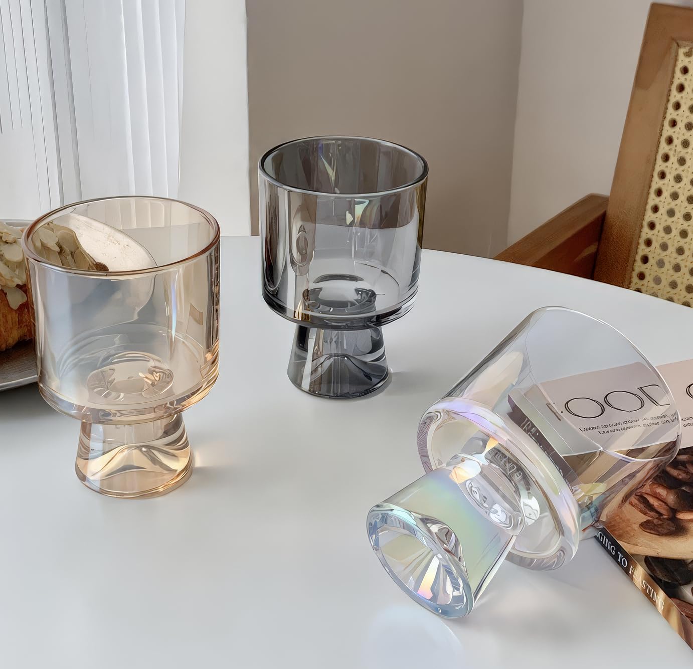 MQMCPDS 8 oz Glass Dessert Cups (Set of 6) Exquisite dessert cups for pudding, sundae, ice cream, cake, fruits, salads and cocktails - Perfect for use as trifle bowls (clear color)