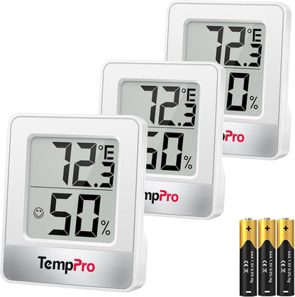 TempPro Digital Hygrometer | 3-Piece Indoor Thermometer & Humidity Meter - Accurate Weather Monitoring