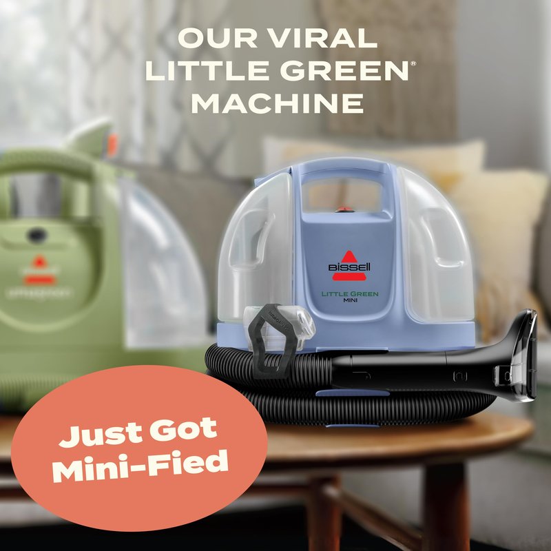 BISSELL Little Green Mini Portable Carpet and Upholstery Deep Cleaner, Car/Auto Detailer, with HydroRinse Self-Cleaning Tool and 4" Tough Stain Tool, Limited Edition Color Lake, 4075F