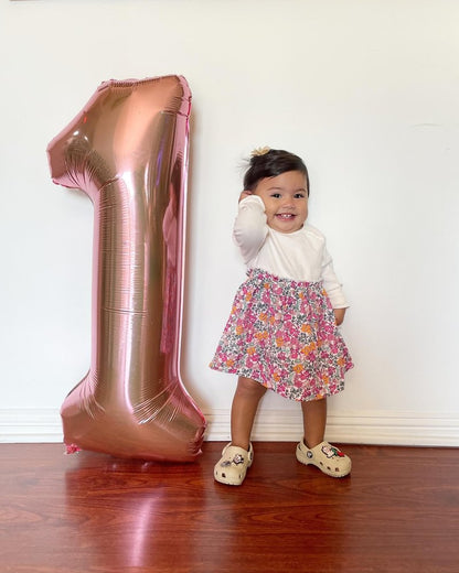Rose Gold 7 Balloon, Number Balloons 40 Inch, 7th Birthday Decorations for Girls Boys Kids, Party Decoration for Women Men, Number 7 Balloon