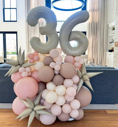 Cream Number 7 Balloon 40 Inch, 7th Birthday Party Decorations for Children, Giant 7 Foil Balloon for Party Supplies