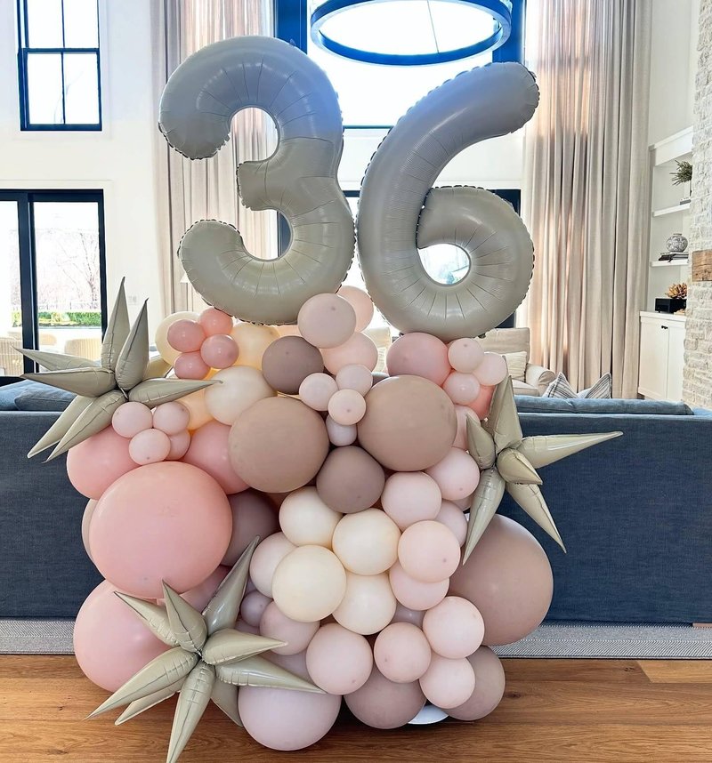 Cream Number 9 Balloon 40 Inch, 9th Birthday Party Decorations for Children, Giant 9 Foil Balloon for Party Supplies