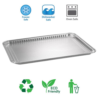 Aluminum Pans Quarter Size Cookie Sheet 15 Count Durable Nonstick Baking Sheets 12.87" x 8.87" - Sheet Pan, Baking Tray, Cookie Sheets, Foil pans, Foil trays, Sheet Baking Pans