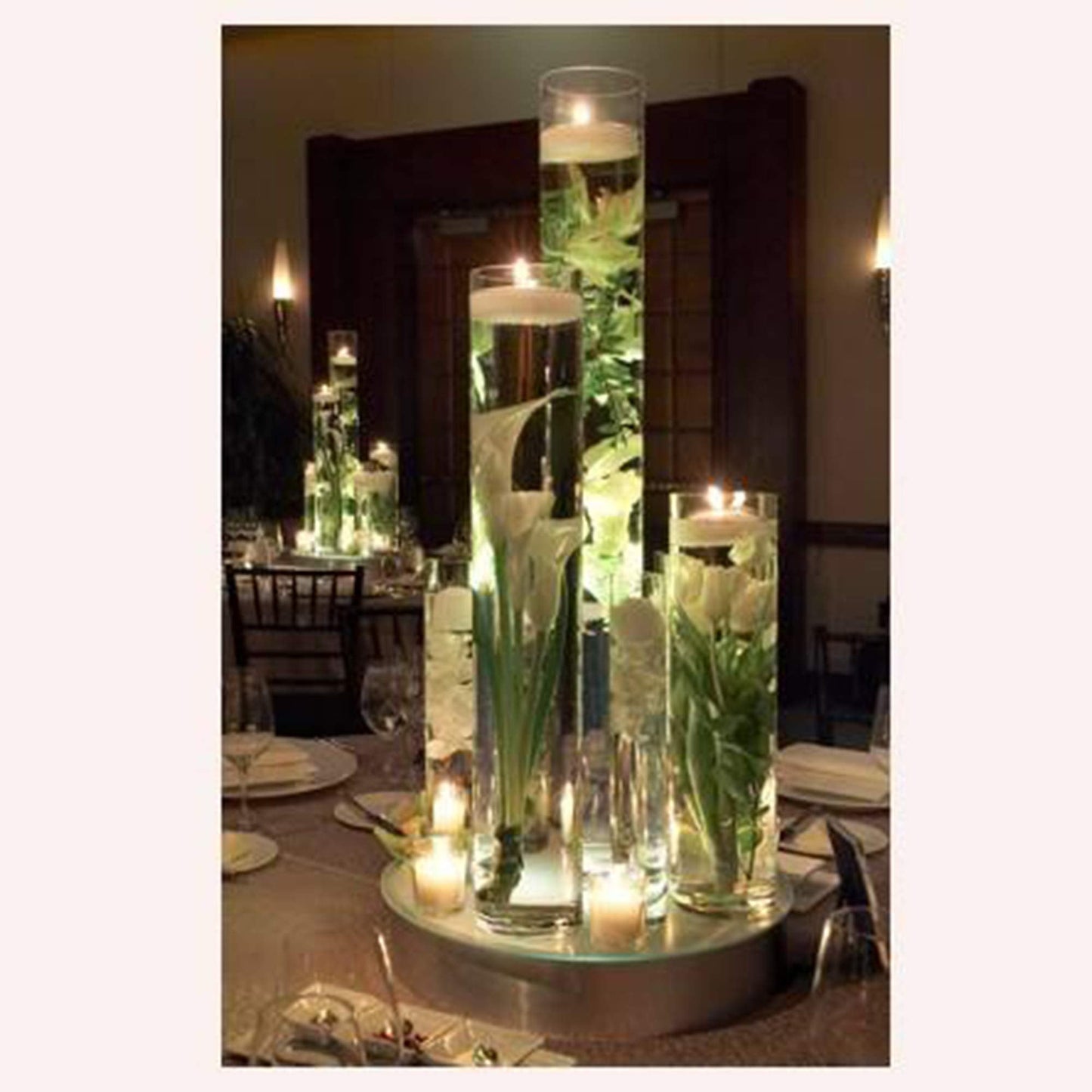 WGVI Quality Thick Weighted Tall Clear Cylinder Glass Vases, 4" W x 18" H, Flower Arrangement Floating Candle Holders Wedding Centerpieces Event Floral Container Artistic Display Home Decor, 1 Piece