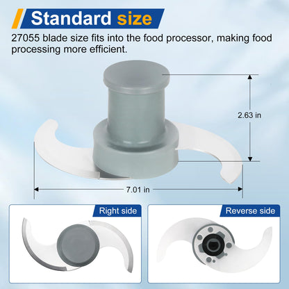 27055 S Smooth Blade Compatible with robot coupe Commercial Food Processor, Replacement for R201, R2, R2A, R2N, R2B, R2U, Stainless Steel Blade with Pitch, 1 Year Warranty