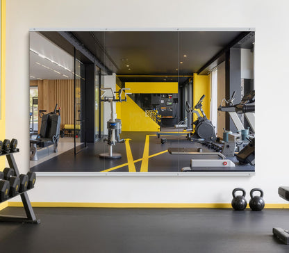 InfiniGlass Home Gym Mirror - 55x28 Inch, 3PCS Frameless Tempered Glass Full Body Mirror for Wall Mount - Ideal for Yoga, Workout, Bedroom, Dance Studio (Silver)