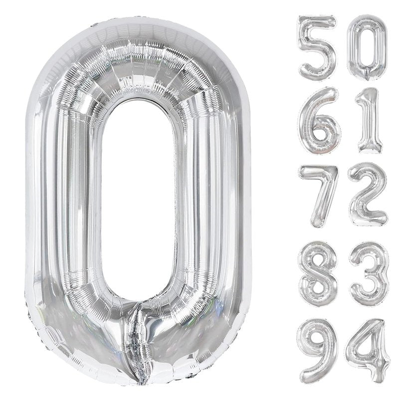 Silver Number 24 Balloon 40 inch, 24 Number Balloons, 24th Silver Birthday Decorations, 24 Year Old Women Men Silver Party Supplies