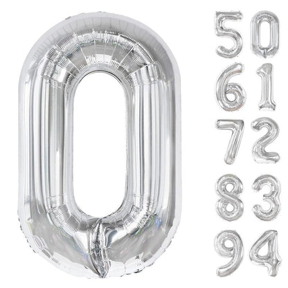 Silver Number 24 Balloon 40 inch, 24 Number Balloons, 24th Silver Birthday Decorations, 24 Year Old Women Men Silver Party Supplies