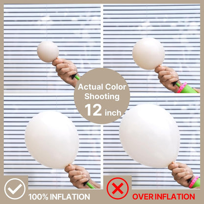 PartyWoo White Sand Balloons - 50 Pcs 12 Inch Beige & Ivory Latex Balloons for Weddings & Celebrations