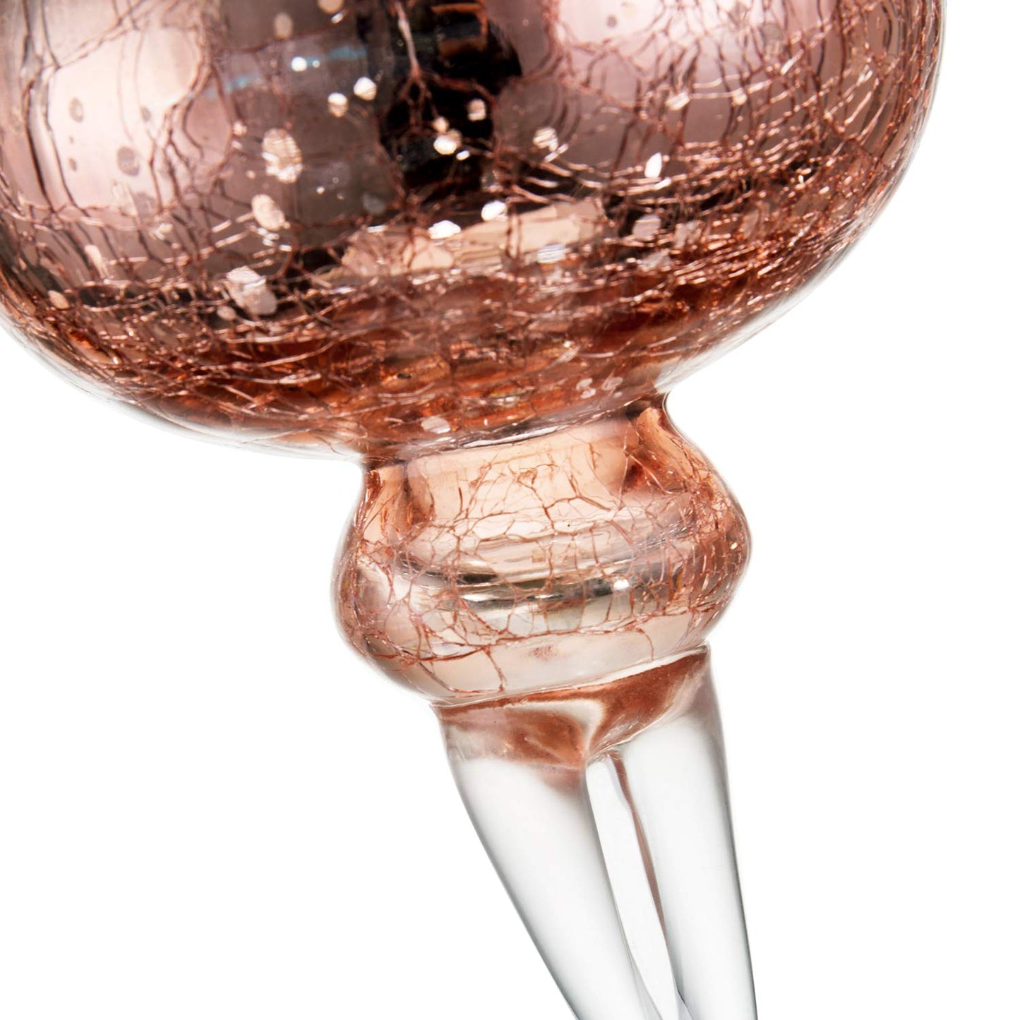 Diamond Star Pink Mercury Crackle Glass Long Stem Tealight Candle Holders Centerpieces for Wedding Table, Set of 3 (12",14",15.5" Tall)