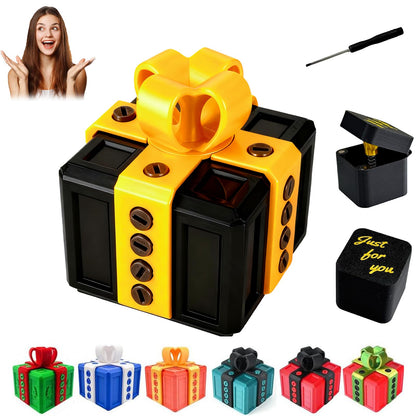 RAESOUL Gotcha Box The Annoying Present,Annoying Gift Box with 3D Printed Screws & Pop Up Finger Surprise,Perfect for Birthdays,Office & Halloween,White Elephant Gifts