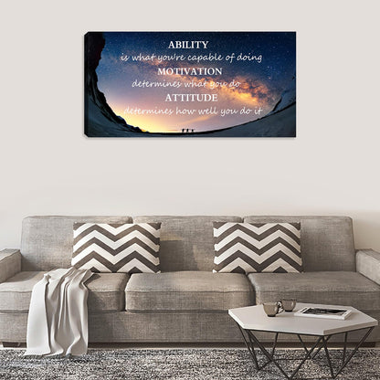 Motivational Wall Art, Inspirational Posters Quotes, Ability Modern Motivational Painting Picture, Framed Canvas Artwork for Living Room, Office, Home-40x20 inches