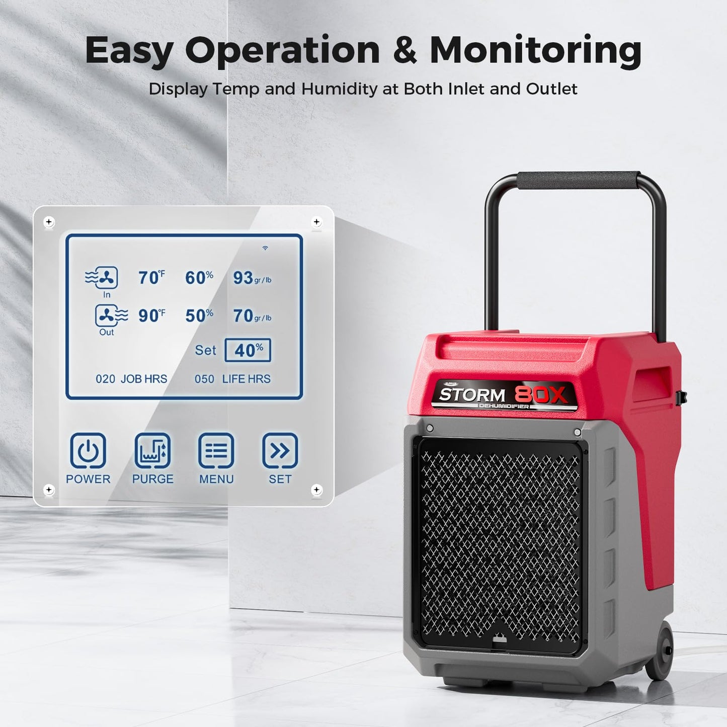 ALORAIR Water Damage Restore Pack with Commercial Dehumidifier, HEPA Air Scrubber, Air Movers for Flood Repair, Winter Storm Moisture Remove, Basement, Industrial Usage.