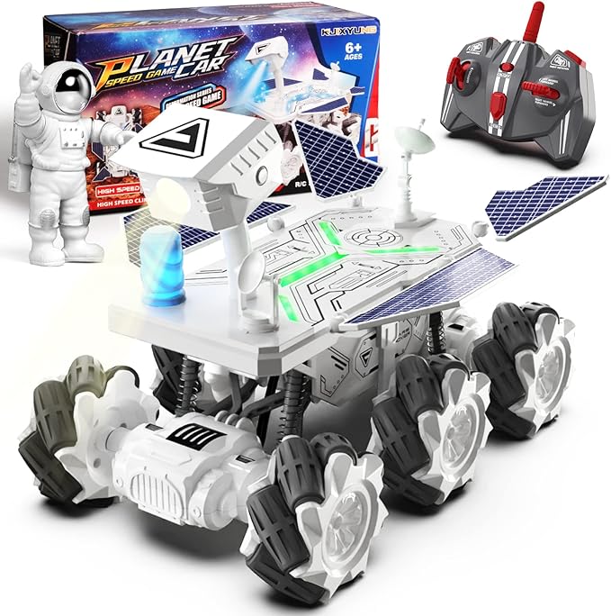 Mars Rover Remote Control Car for Boys 4-7 Space Explorers Toys RC Cars for Boys Age 8-12 Moon Rover with 2.4Ghz Remote Control Astronaut Model 6 Laterally Movable Wheels Rechargeable