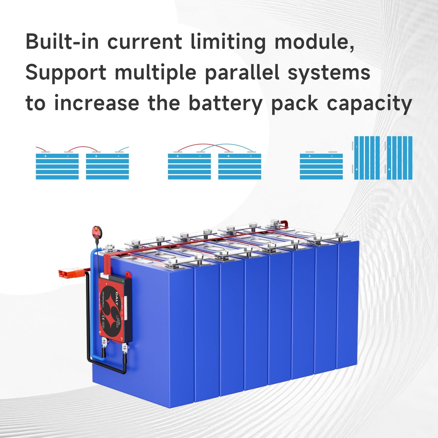 DALY BMS 24V 8S 200A LiFePO4 - Smart Bluetooth Battery Protection Board for 24 Volt Lithium Battery Pack Clean Machine RV Energy Storage