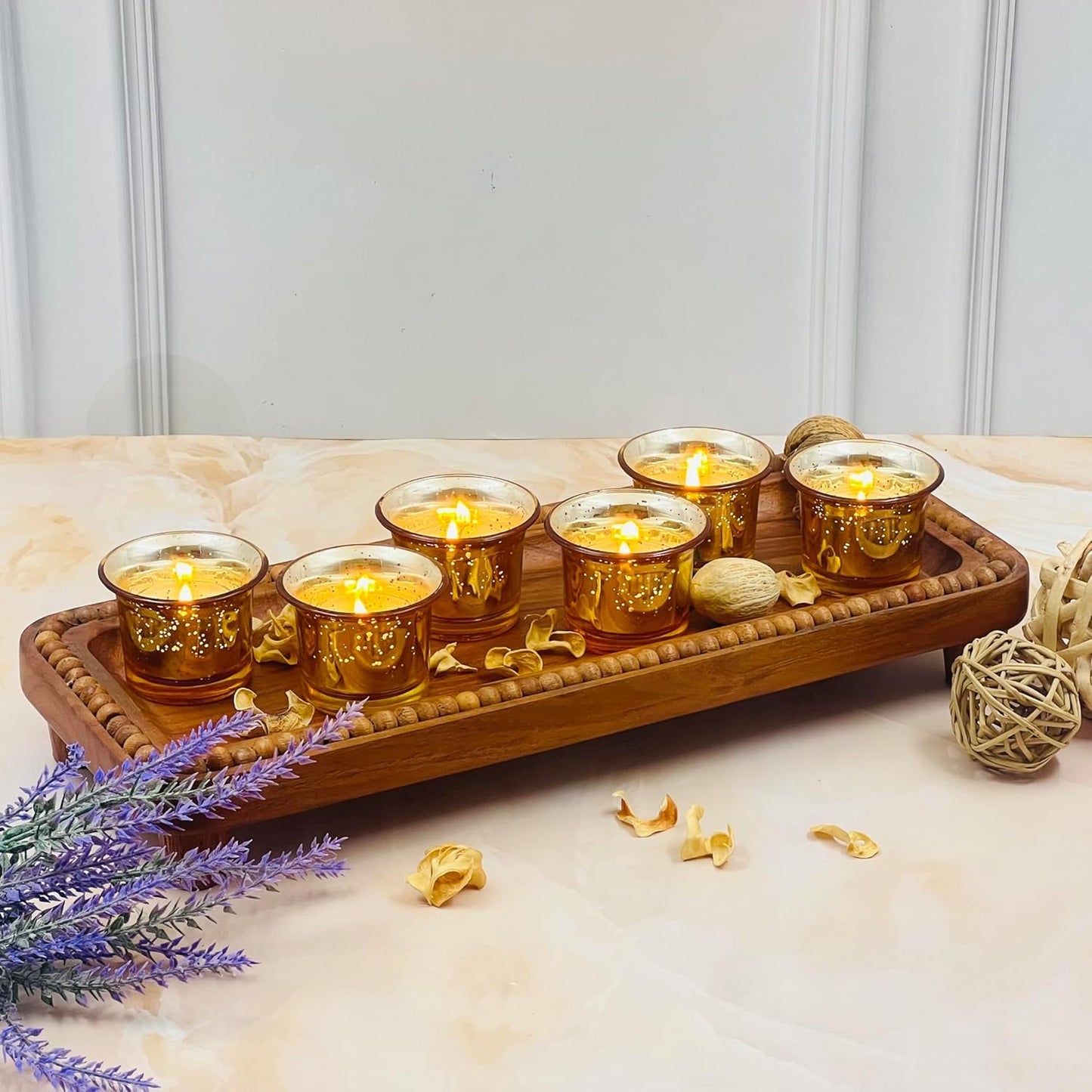 Hosley Set of 24 Metallic Gold Finish Glass Candle Tealight Holders Elevate Your Space with Elegant Decor and Timeless Ambiance