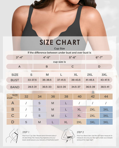 Wireless Seamless Jelly Bra for Women with Support - No Underwire Full Coverage Push Up Bras for Women