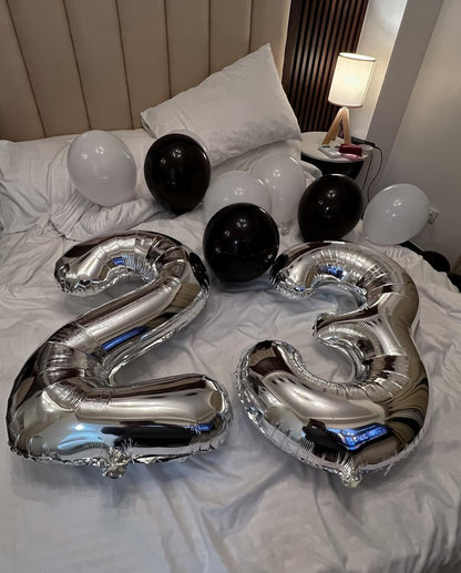 Silver Number 15 Balloon 40 Inch, 15th Birthday Party Decorations for Children, Giant 15 Foil Balloon for Party Supplies