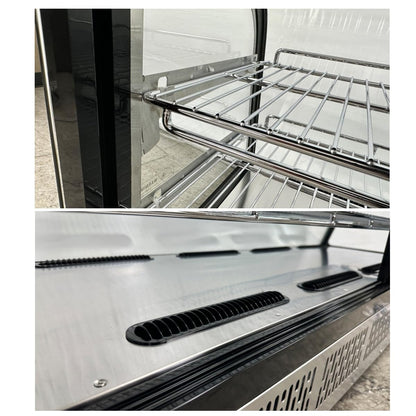 Bakery Display Cooler Refrigerated Case Countertop Desktop Slope Round-Corner 36 ins Commercial Restaurant Pastry Deli Stainless Steel Base Curved Glass NSF Food Cooler CW160R