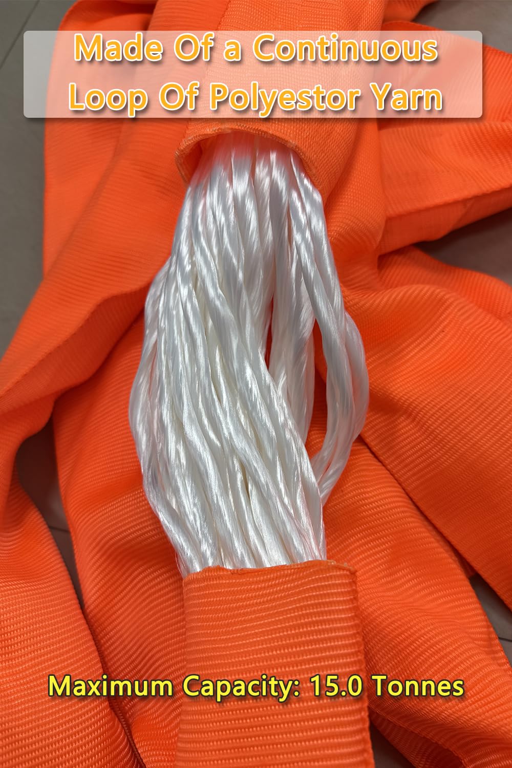 Eye and Eye Round Sling 33000lb 16.4FT Sling Strap Rigging Polyester Endless Lift Sling for Hoist Heavy Duty Objects Heavy Duty Poly Lifting Sling Polyester Eye and Eye Round Sling【15T-5M】