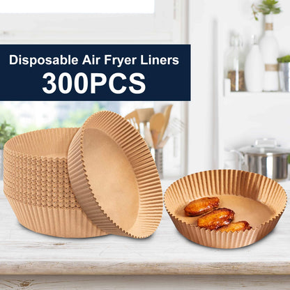 Yenmoz 300 PCS 7.9 Inch Round Air Fryer Baking Paper Liners, Non-Stick Parchment Paper Liners for 5-8QT Airfryer Microwave Oven Frying Pan