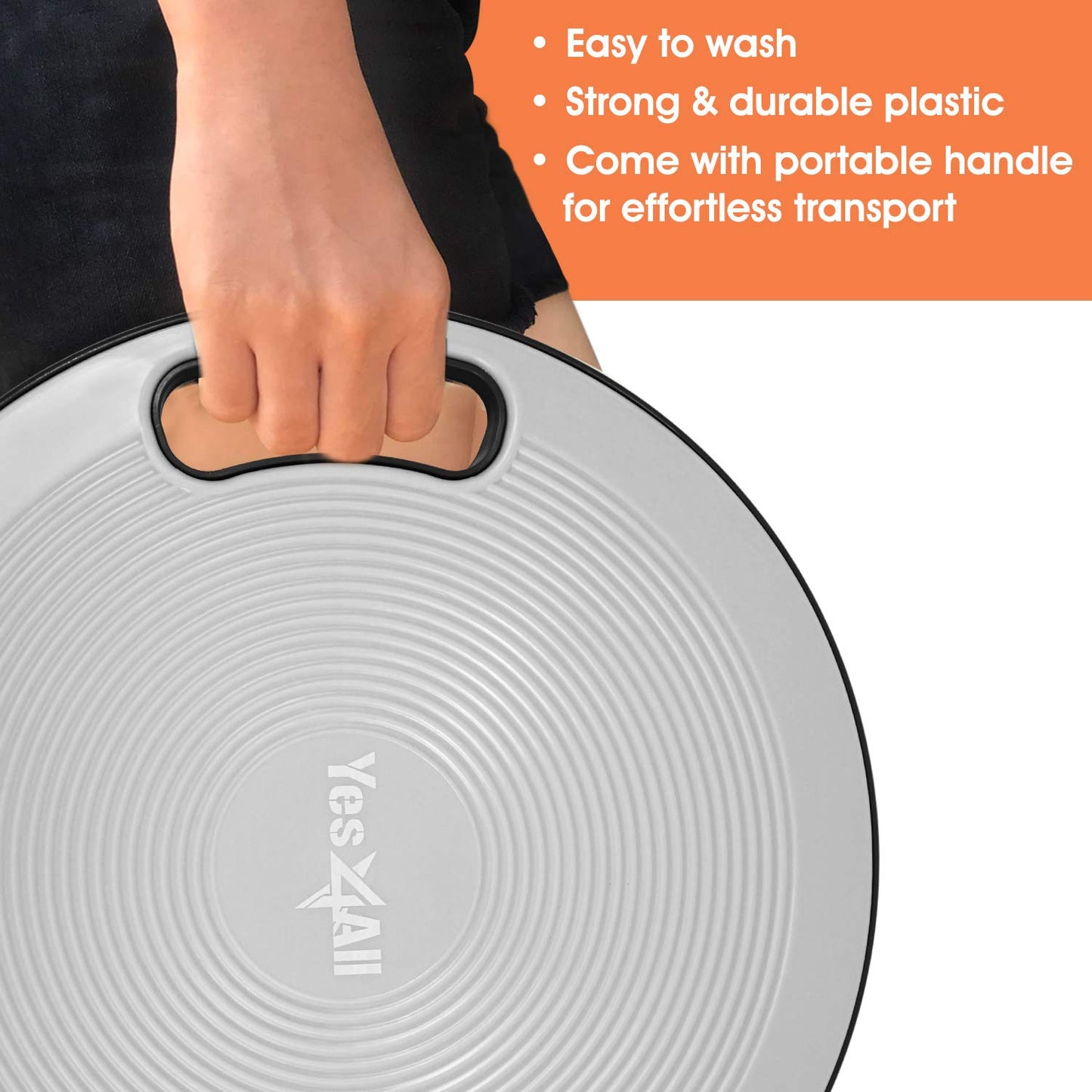Yes4All Plastic Wobble Balance Board-Round Balance Trainer Board, Wobble Board for Standing Desk, Core Training, Home Gym Workout