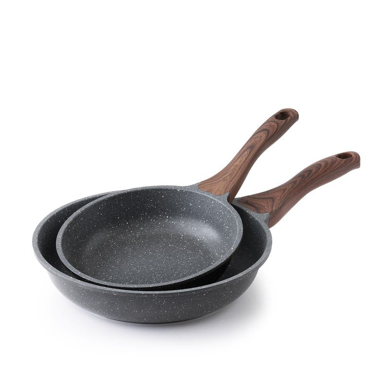 SENSARTE Nonstick Frying Pan Skillets, Swiss Granite Coating Omelette Pans, Healthy Cookware Chef's Pans, Free of Intentionally Added PFOA (8+10 Inch)