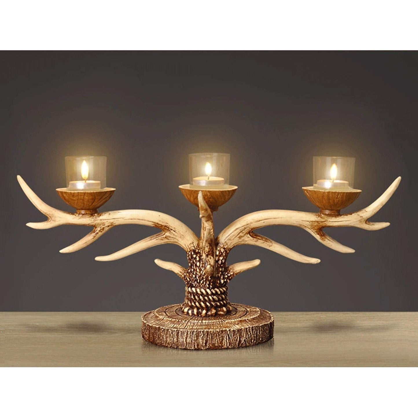 XILIN-1987 Candle Holderss European Style Resin Candle Holders A Candlestick That Can Display 3 Pillar Candles for Fireplace, Living or Dining Room Table, Gifts for Wedding Decorative Candlestick