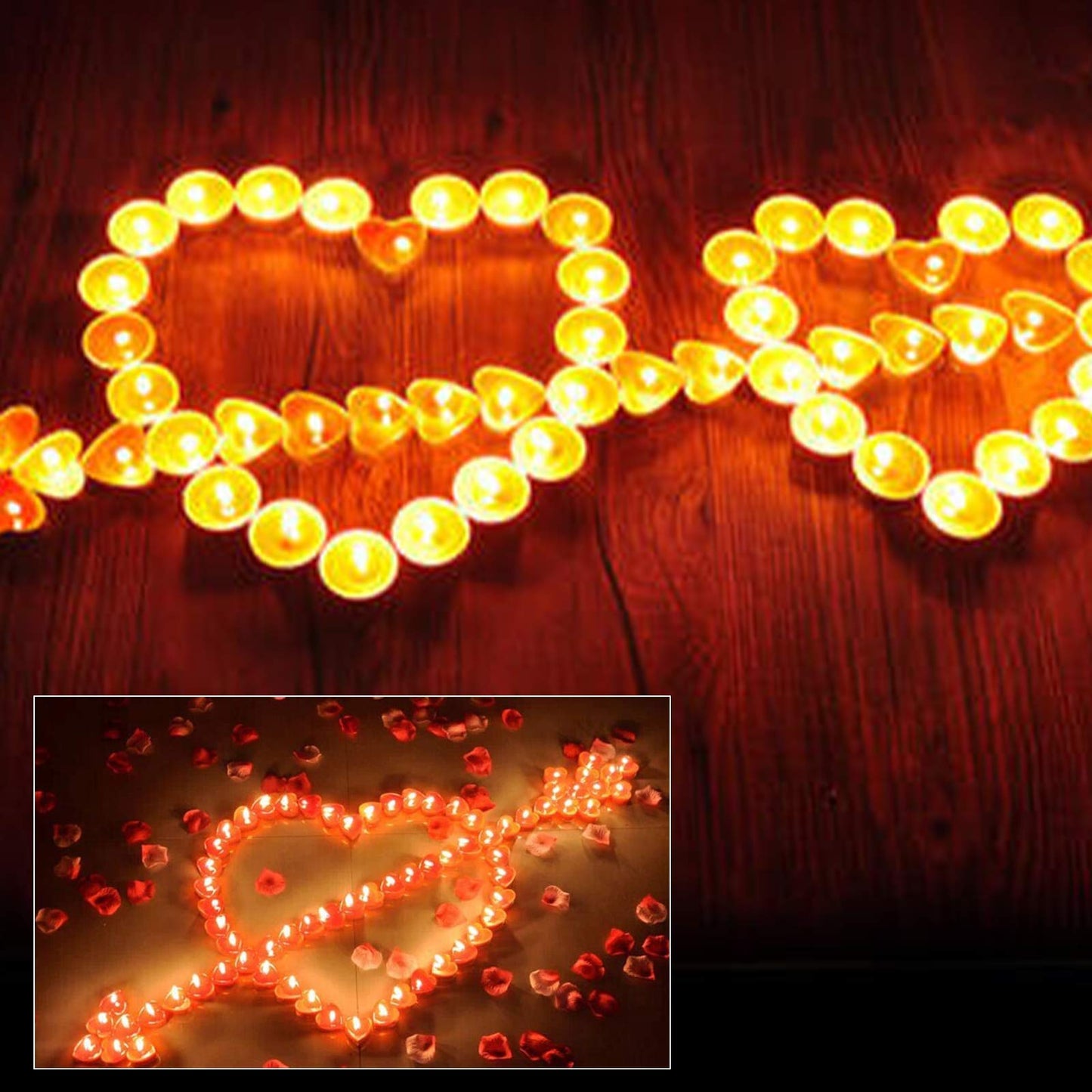 50Pack Heart Shaped Tealight Candles(25x2 Layers),Romantic Love Unscented Tea Lights Candles,Dripless & Long Lasting Smokeless Mini Tealight Candles for Romantic Decor,Pool,Home,Wedding (Purple)