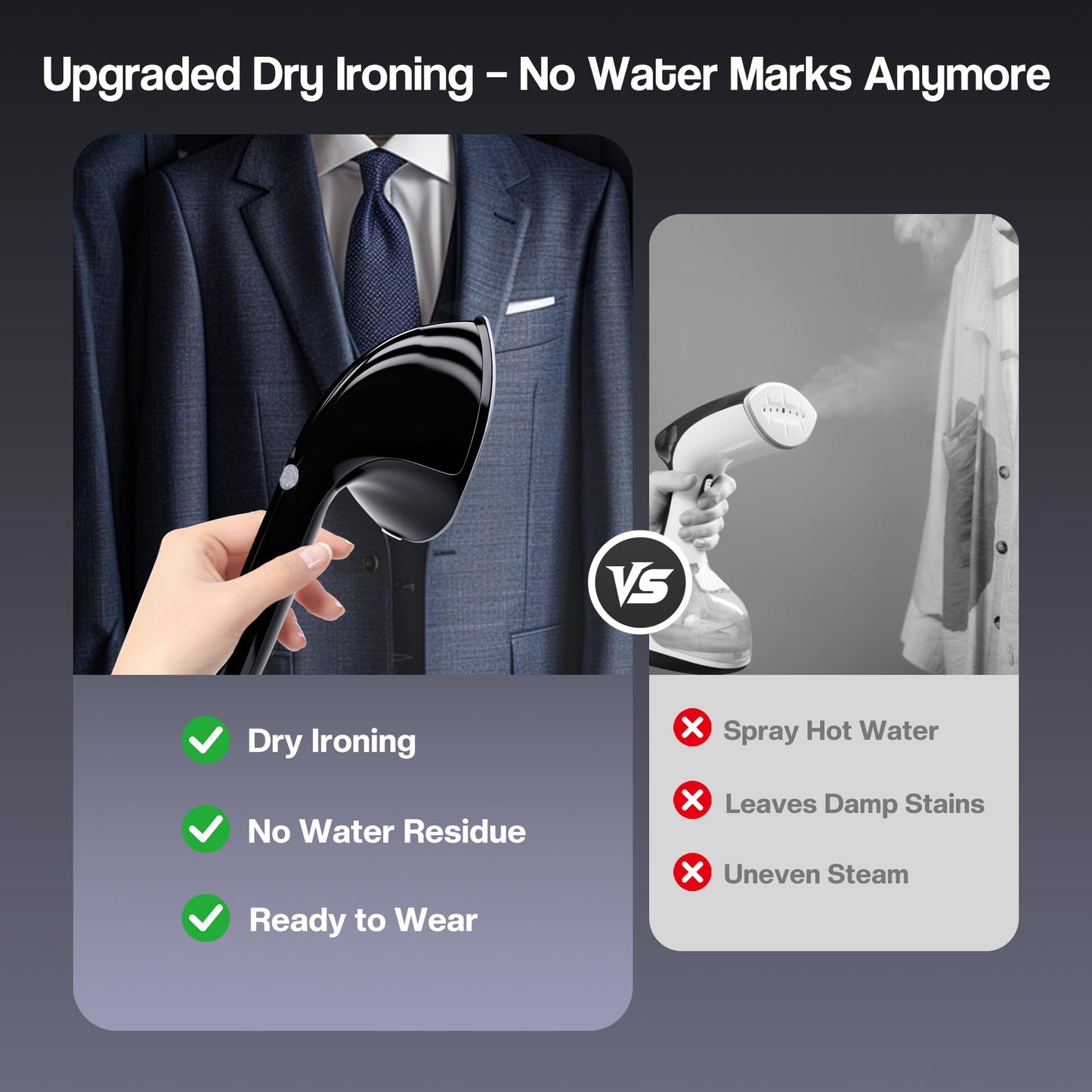 MOMOKOVA Standing Garment Steamer with Dry Ironing, 2000W Powerful Steamer for Clothes with with Flat & Slant & Hanging Iron Options,3 Steam Modes, 25s Fast Heat-Up, 2.2L Water Tank (Black-Silver)