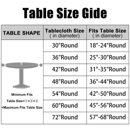 Smiry Round Picnic Tablecloth, Waterproof Elastic Fitted Table Covers for 45" - 56" Tables, Wipeable Flannel Backed Vinyl Tablecloths for Camping, Indoor, Outdoor, Ivory