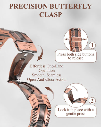 MagnetNova Ultra Strength Magnetic Bracelets for Men, 99.99% Pure Copper Bracelet with 5000 Gauss Magnets, Adjustable Size with Sizing Tool & Gift Box (Copper-15mm)