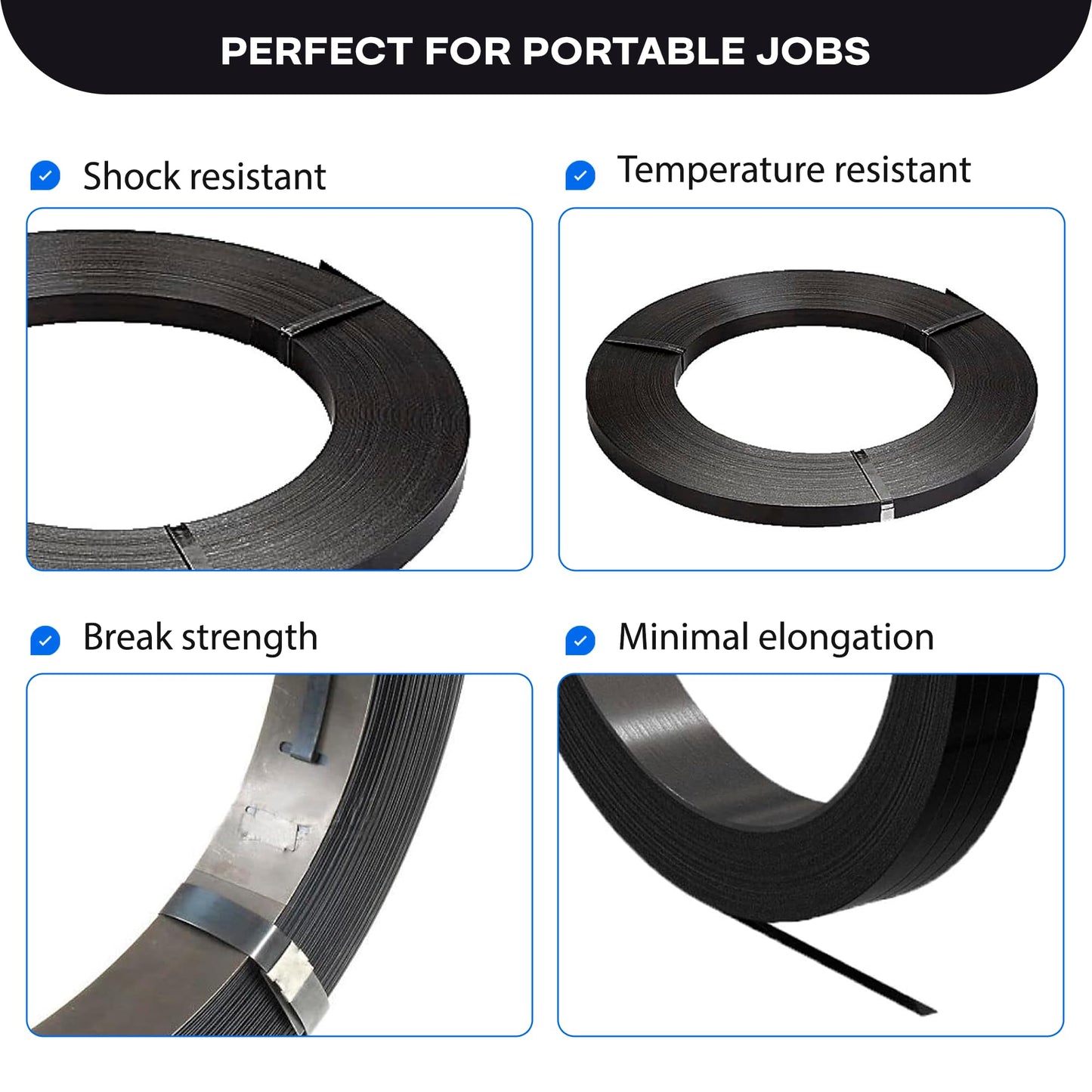 IDL Packaging 5/8" x .020" x 2230' Regular-Duty Steel Strapping Coil (1470 lbs Break Strength) - Painted and Waxed - Superior Cut-Resistance - Metal Straps for Pallet Banding, Extra-Heavyweight Loads