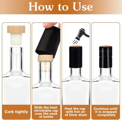 Liengoron 6Pack 8 oz Glass Bottles with Lid 250 ml Clear Empty Bottles with Cork Square Glass Bottle with Cap for Liquor Vodka Brandy Whiskey Beer Water Soda