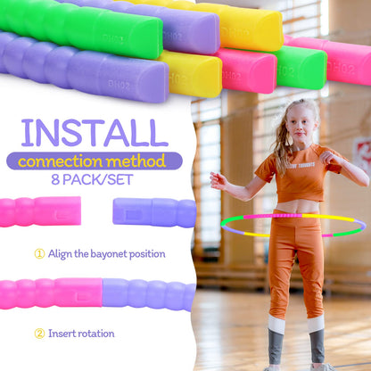 Vinsot 4 Pieces Toy Hoop Detachable Plastic Hoops Exercise Equipment Toy Adjustable Rings for Sports Playing Party Game Dance Pet Training