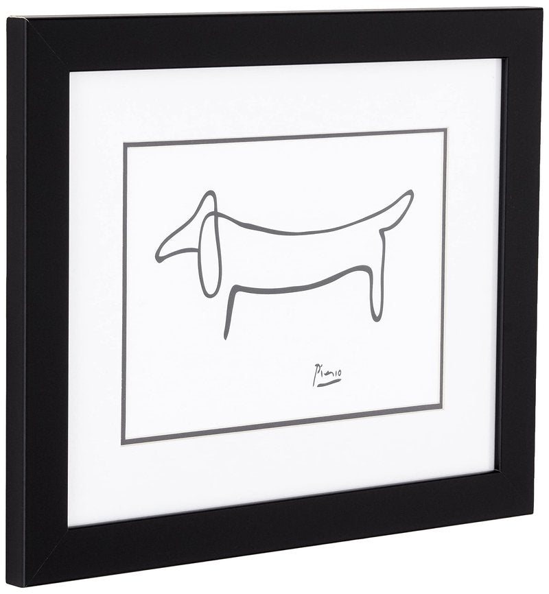 buyartforless FRAMED The Dog (Le Chien) Drawing by Pablo Picasso 14x11 Art Print Poster Double Mat