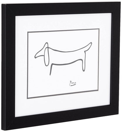 buyartforless FRAMED The Dog (Le Chien) Drawing by Pablo Picasso 14x11 Art Print Poster Double Mat