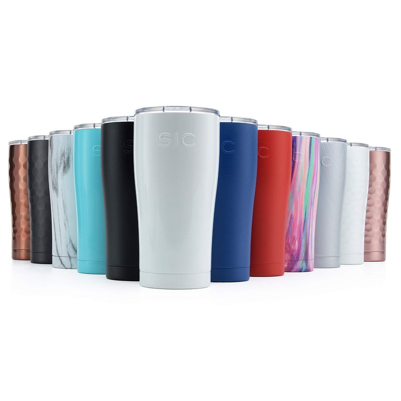 Seriously Ice Cold SIC 20 Oz. Double Wall Vacuum Insulated 18/8 Stainless Steel Travel Tumbler Mug | Powder Coated with Splash Proof BPA Free Lid | Coffee, Tea, Wine, and Cocktails (Hammered Gunmetal)