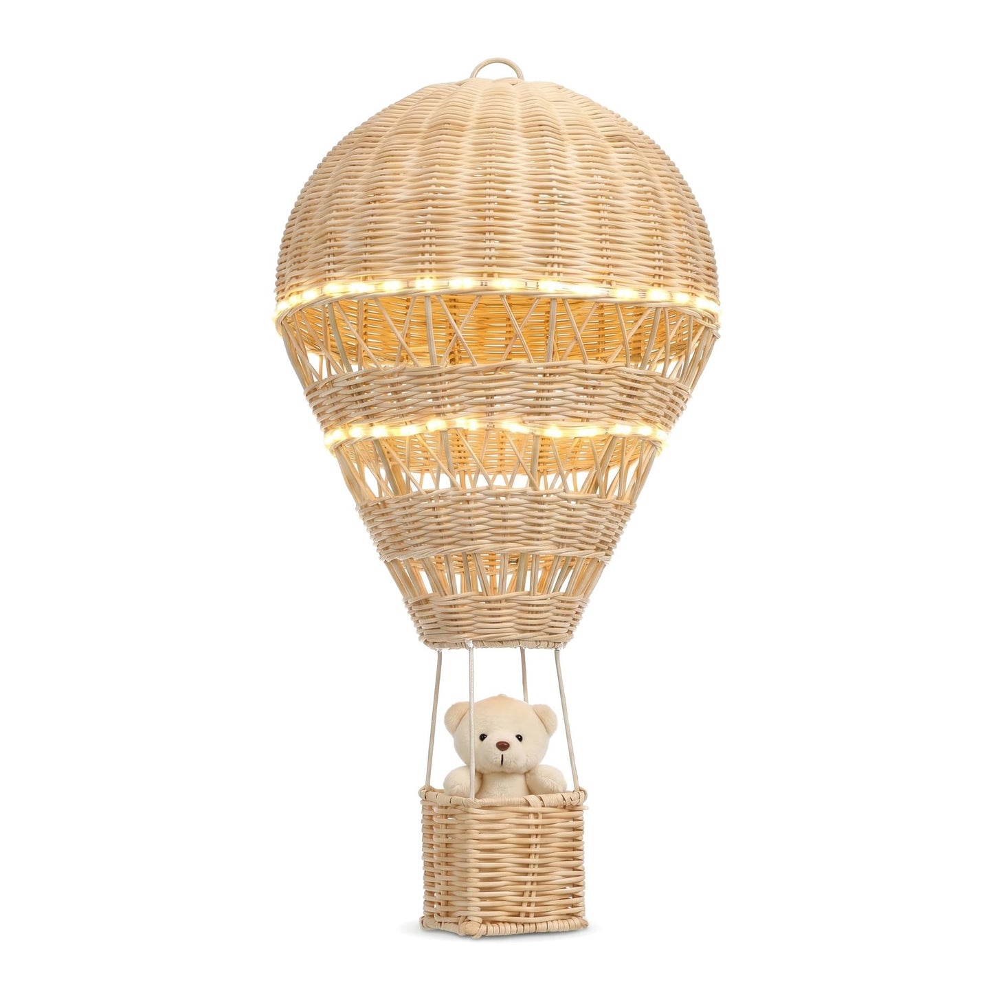 Alipis Natural Rattan Woven Hot Air Balloon Decor Delicate Kids Room Rattan Craft