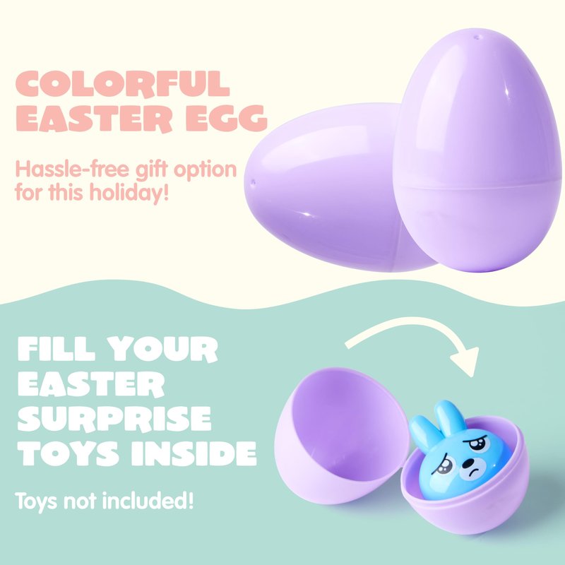 JOYIN 3.15" Pastel Easter Eggs, 500PCS Large Plastic Eggs, Empty Colorful Fillable Eggshells for Easter Hunt, Party Favor, Basket Stuffers Filler, Classroom Prize Supplies