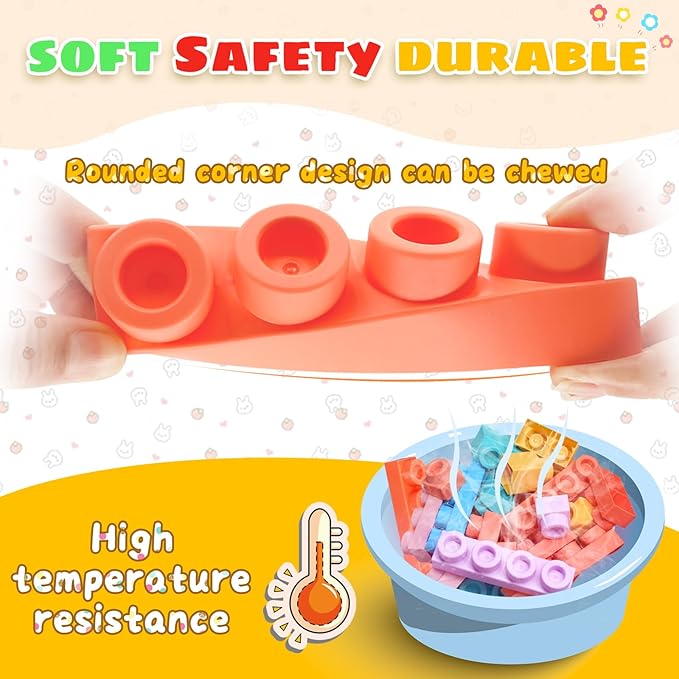 Large Particle Soft Building Block Toys with Storage Box with pull rods for Toddler Aged 18 Months to 6 Years old.Preschool Toys Suitable for Kindergarten Parent-child Interaction etc(81P)