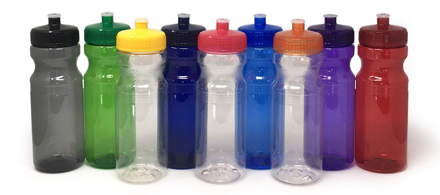 Rolling Sands BPA-Free 24 Ounce Blue Water Bottles, 3 Pack, Made in USA