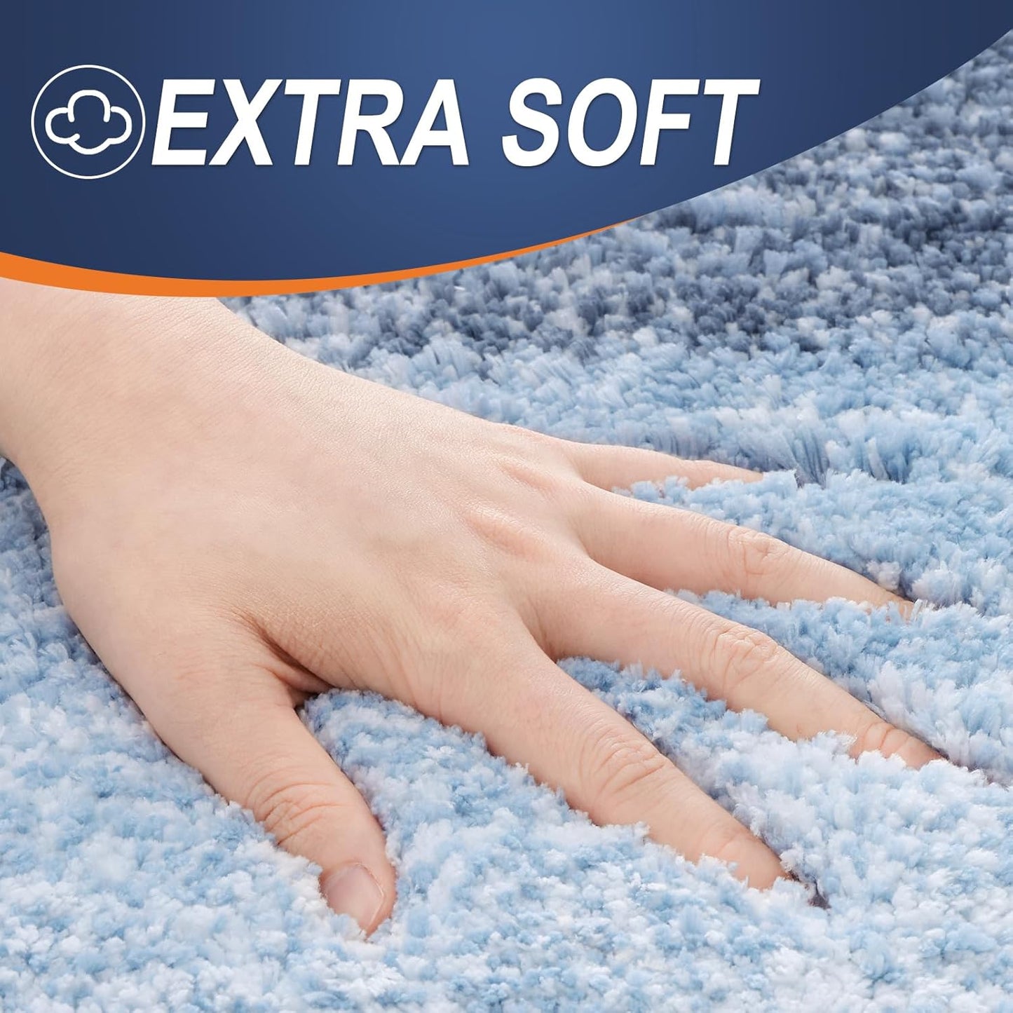 OLANLY Large Bathroom Rugs - Extra Soft Microfiber Mat 40x32 | Quick Dry & Machine Washable, Blue