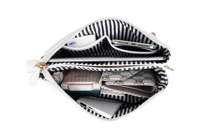 Solene Women's Lightweight Multi Compartment Wristlet Clutch Wallet Crossbody Bag - (WU021-WHITE)
