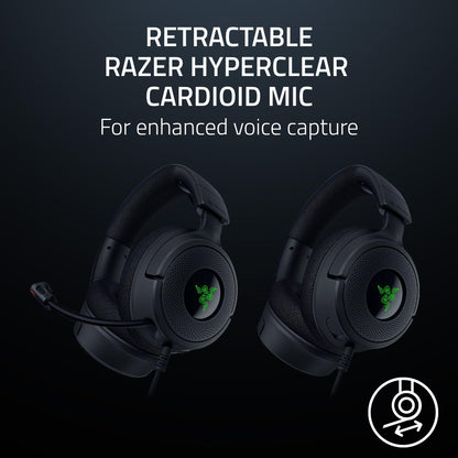 Razer Kraken V4 X Wired Gaming Headset: 40 mm Drivers - Cardioid Mic - Memory Foam Cushions - Chroma RGB Lighting - Type C & Type A Cable - for PC, Mac, PS5, Nintendo Switch 2, Steam Deck, Smartphone