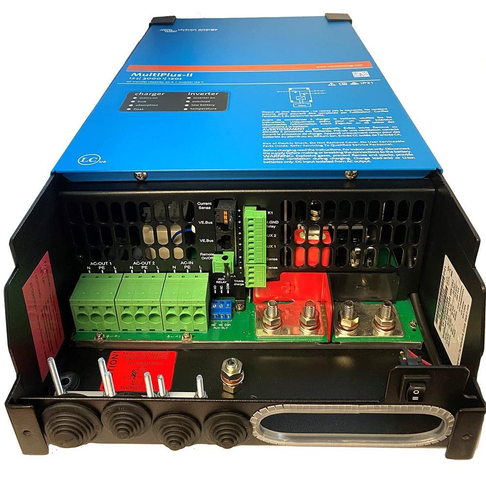 Victron Energy MultiPlus-II Pure Sine Wave Inverter Charger, UL-Certified, 12/3000/120-50 120V